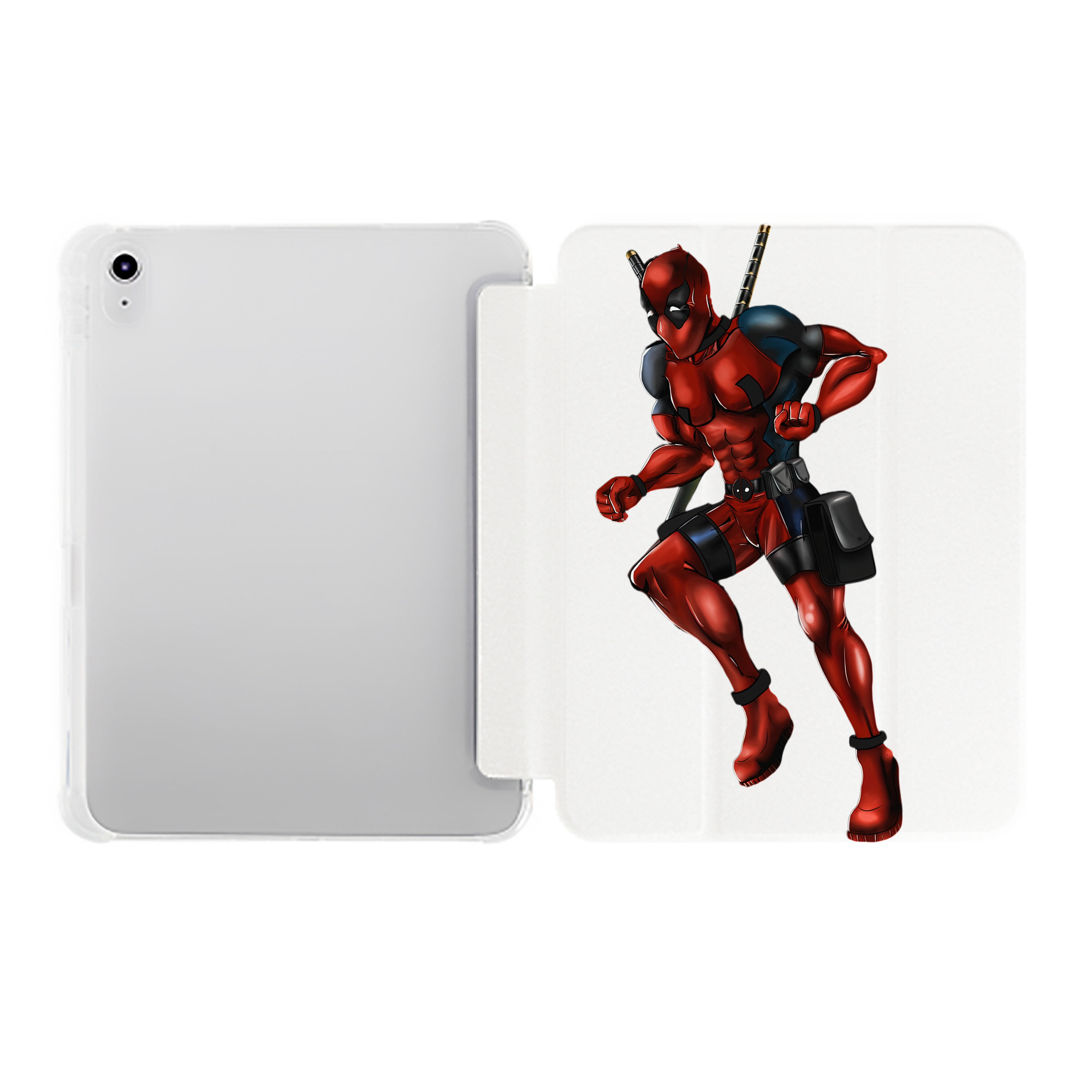 （画像用） Deadpool デッドプール IPad ケース ペン収納付き 三つ折りスタンド PUレザー×シリコン 対応機種9.5/10.5/10.9インチ